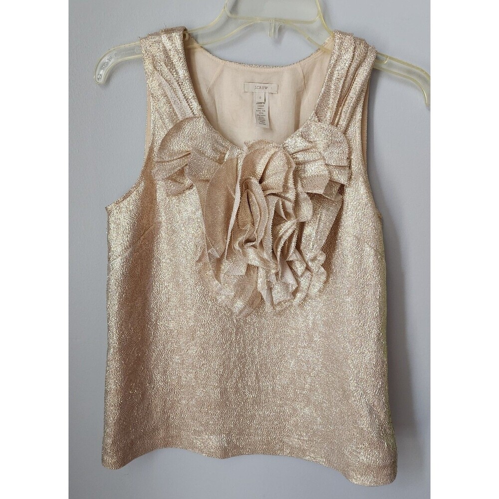 J Crew Gypsy Rose Metallic Cami top blouse silk Size 0 Women’s Shimmering Gold